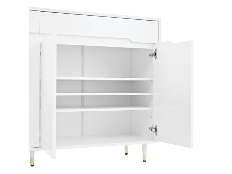  Meuble à chaussures 140x39x84 cm, rangement pour 24 paires de chaussures, 2 tiroirs, 2 étagères réglables, design minimaliste  - Conforama D