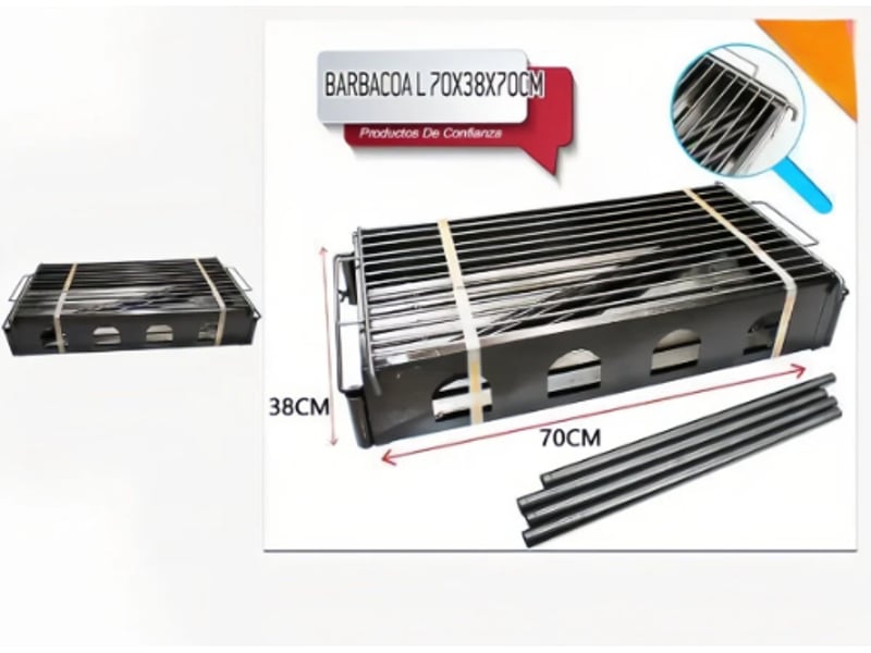  Barbecue au charbon portable pliable 70 x 38 x 70 cm pour camping et jardin  - Conforama A