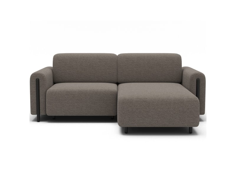Canapé d'angle convertible arvessa marron clair chenille – angle droit - Conforama A