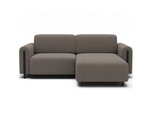 Canapé d'angle convertible arvessa marron clair chenille – angle droit
