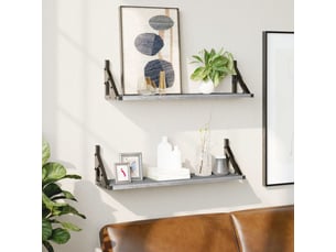 Lo de 2 étagère murale flottante, étagères de rangement sonoma gris 60x15x15,5 cm