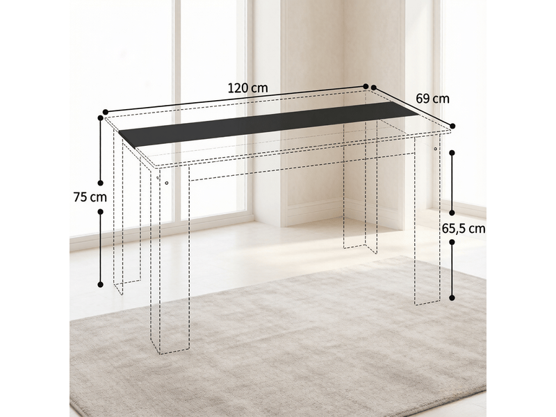  Table à manger moderne design central, table de salon polyvalente, meuble repas élégant contemporain  - Conforama C