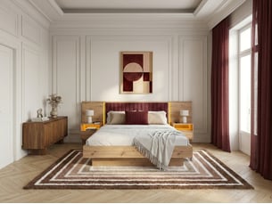 Lit coffre 180x200 cm <strong>BOBOCHIC</strong> <strong>RIAD</strong> coloris rouge