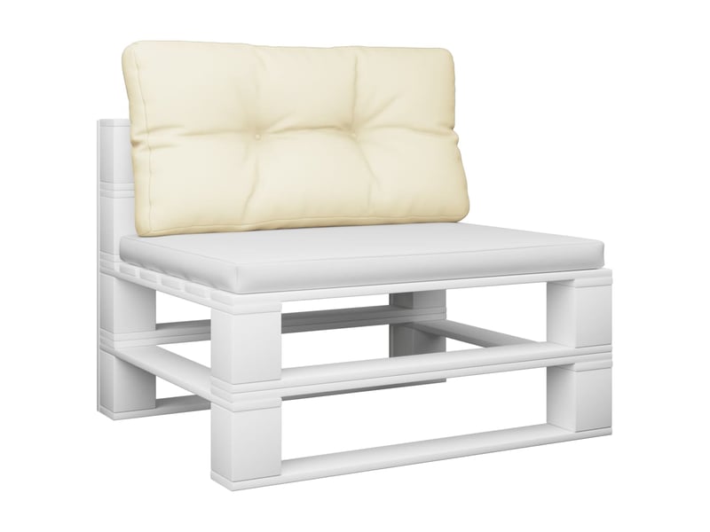  Coussin de palette, coussin de chaise, coussin de canapé crème 80x40x12 cm tissu cf55341  - Conforama C