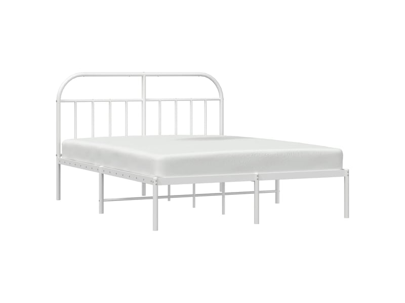 Lit double- lit adulte - cadre de lit métal sans matelas et tête de lit blanc 180x200 cm - Conforama D