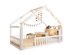 Lit cabane 90x190 cm coloris blanc