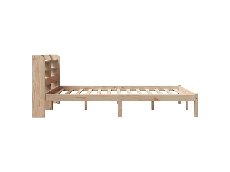  Lit double- lit adulte -  cadre de lit sans matelas 150x200 cm bois de pin massif  - Conforama D