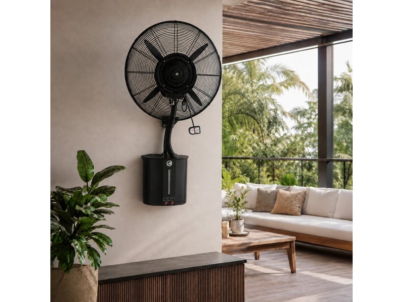  Ventilateur brumisateur mural noir 75 cm - 280 w - réservoir 13 l - grande puissance de rafraîchissement  - Conforama D