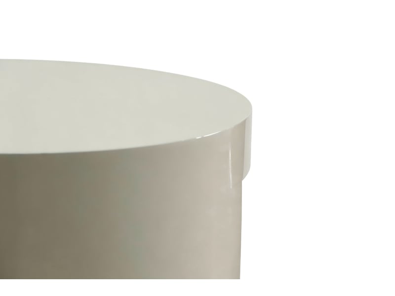  Table d'appoint laquée couleur latte crémeuse, haut brillant  - Conforama E