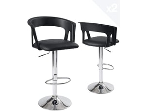 tabouret de bar assise réglable en hauteur <strong>KAYELLES</strong> 124-AYO - noir hauteur d'assise 81 cm vendu Par paire