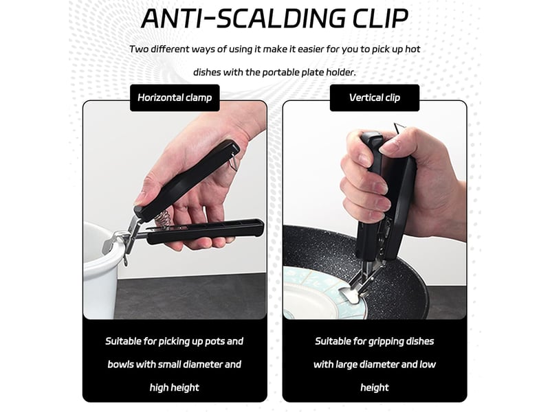 Clip anti-brûlure,pinces en acier inoxydable anti-brûlure pour bol chaud ou bol chaud,clip pour plaque à chaud,accessoire de cuisine p ERFDS-GXD00902-GXD - Conforama D