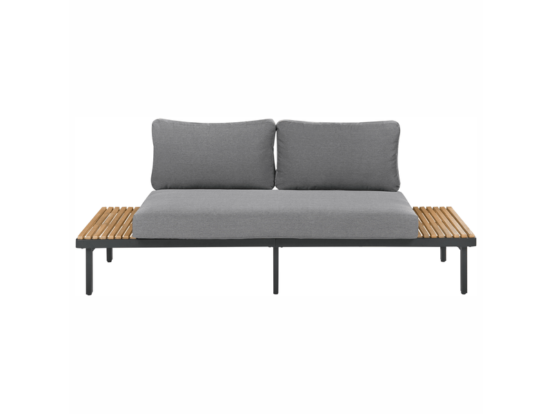  Ensemble de salon de jardin avec table 5 places fivizzano acacia gris foncé  - Conforama D
