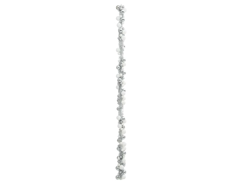  Guirlande de boules de noël blanc et argent 186 cm polystyrène  - Conforama D