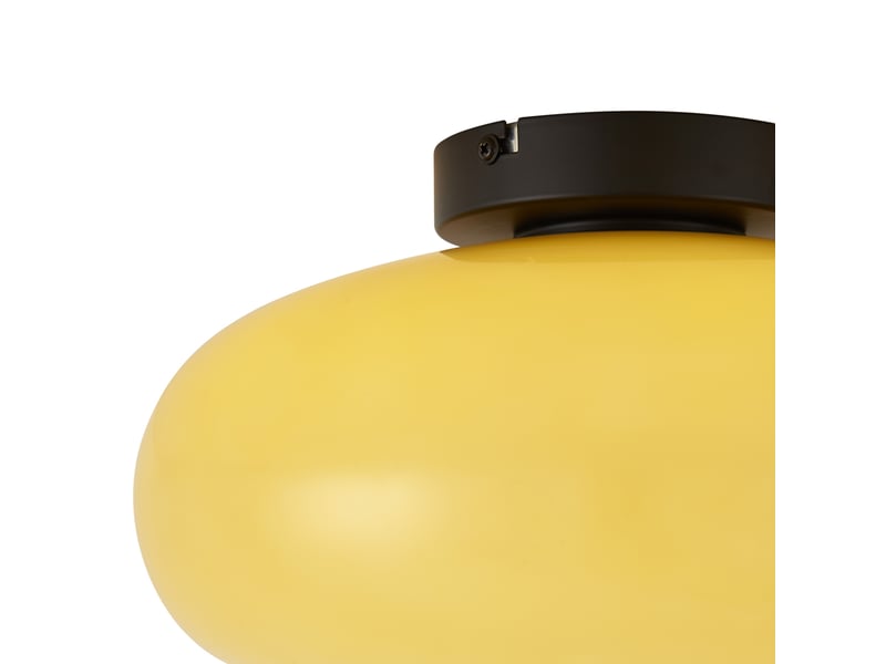  Retro plafondlamp zwart met geel glas 30cm - glaze  - Conforama D
