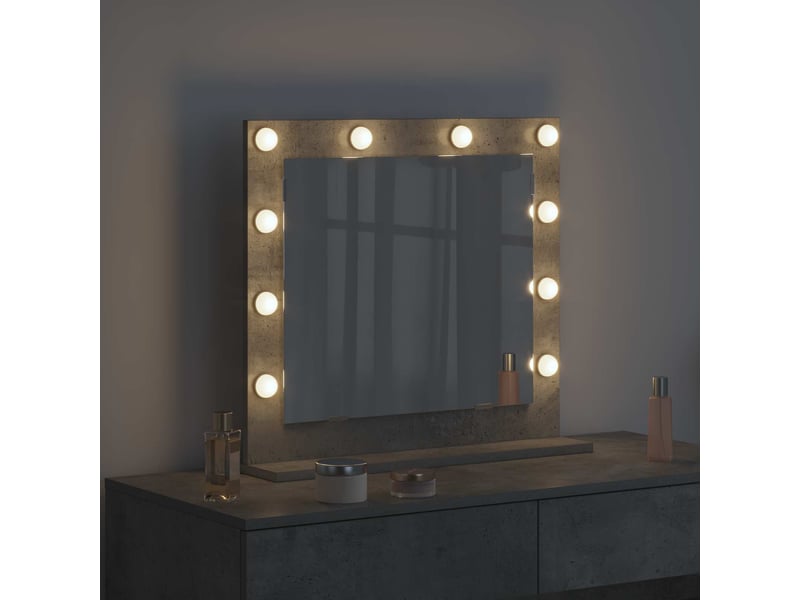 Miroir de vanité, miroir de coiffeuse gris béton 60 x 55 x 18 cm rectangulaire cf62776 - Conforama C