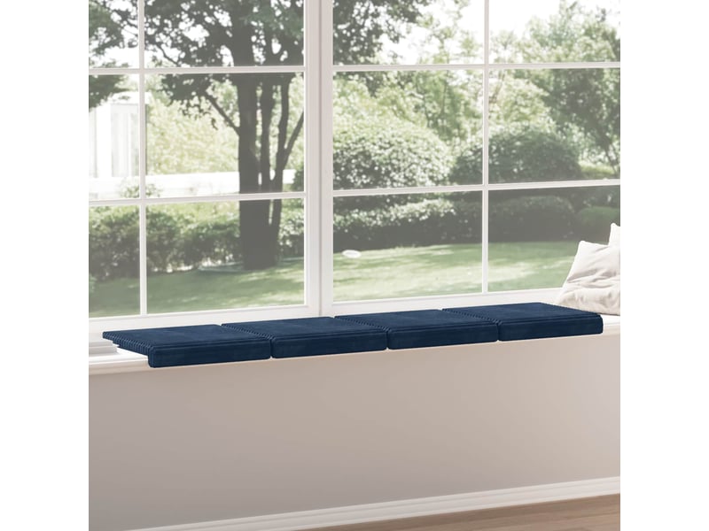  Lot de 4 coussins de banc, coussins d'assise, coussins pour chaisecanapé velours côtelé en peluche bleu marine cf52603  - Conforama D
