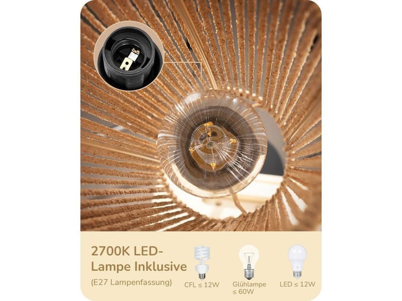  Lampadaire 165 cm corde tissée e27 2700k noir pédale 370618_AABWA57940_6_DROPFR - Conforama C