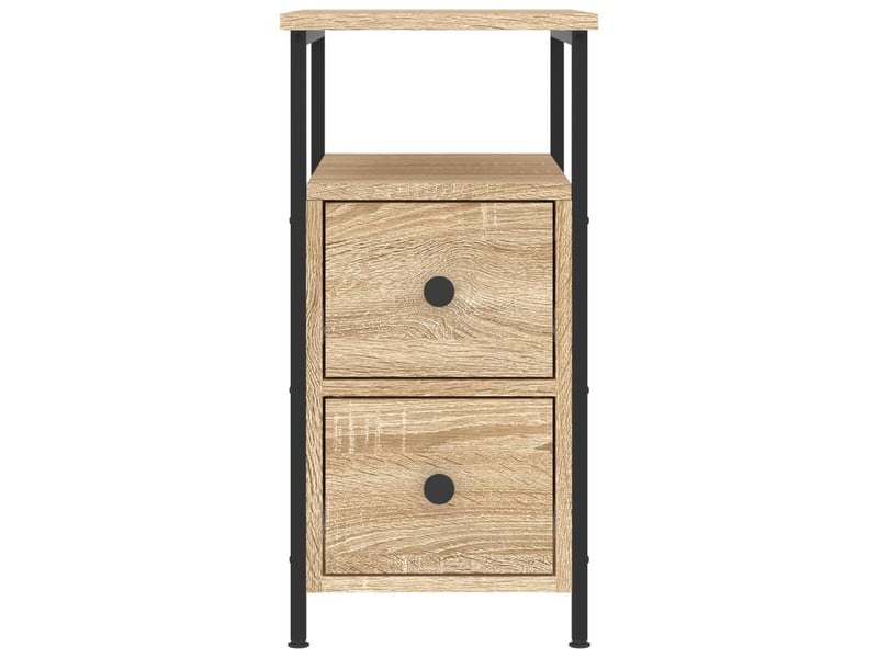 Lot de 2 tables de chevet - cabinet de chevet - table de nuit chêne sonoma 30x60x60 cm bois ingénierie - Conforama E