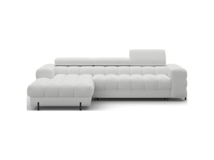 Canapé d'angle gauche convertible gris foncé allure contemporaine 285x99x181cm filtro
