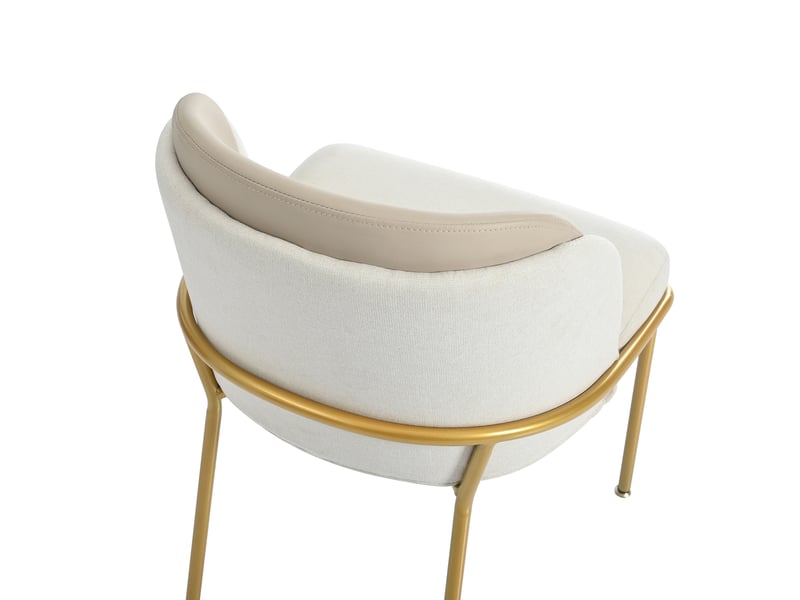  Lot de 2 chaises de salle à manger,55x55x85 cm,avec pieds réglables,similicuir pvc,beige  - Conforama D