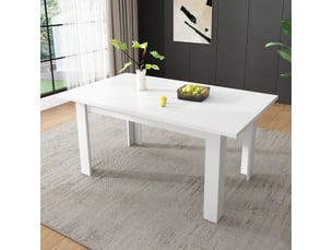 Table à manger 120x70 cm avec rangement intégré blanc en mdf