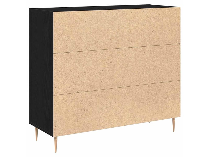  Buffet - bahut - meuble de rangement chêne noir 90 x 34 x 80 cm bois d'ingénierie  - Conforama E