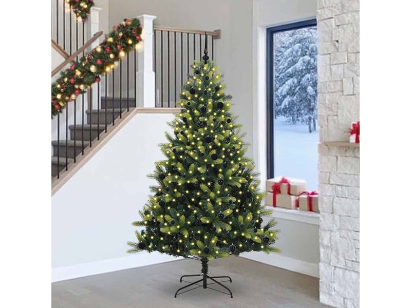  Sapin de noël - arbre de noël artificiel en silicone flexible 300 leds vert  - Conforama B