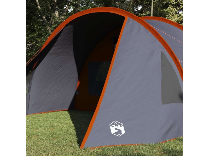 Tente tunnel, tente de camping 5-personnes 5 personne gris et orange - Conforama C