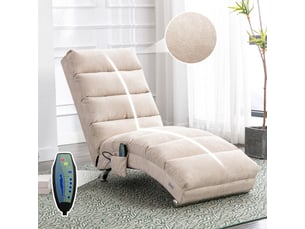 Fauteuil relax électrique fauteuil relax beige <strong>MERAX</strong> Coton / Lin beige