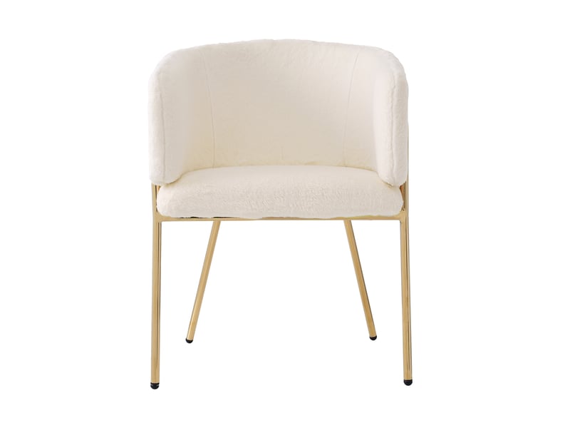  Lot de 6 chaises de salle à manger,57x57x77 cm,fausse fourrure,blanche  - Conforama D