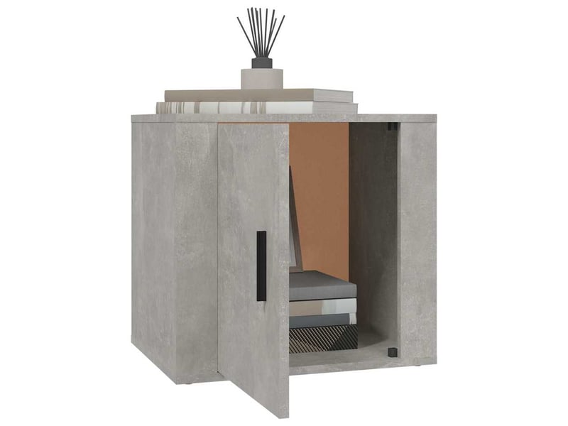  Lot de 2 table de chevet chanmbre, table d'appoint gris béton 50x39x47 cm  - Conforama D