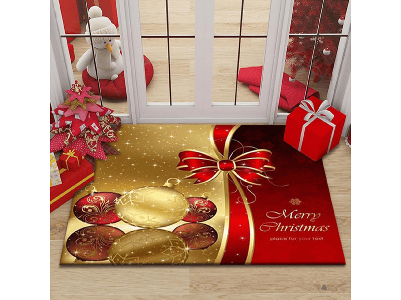 Tapis de noël - 40 x 60 cm - décoration de noël - paillasson de porte - pour chambre à coucher, couloir, salon, sol, cuisine, salle de bain - Conforama A