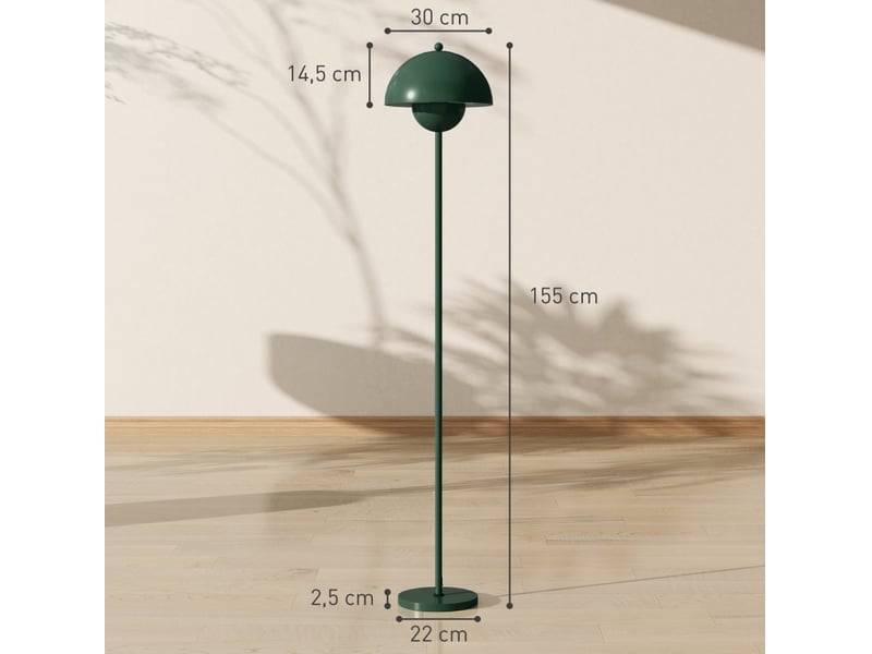  Lampadaire ø30 x h155 cm en acier avec interrupteur au pied vert chicfurn  - Conforama D