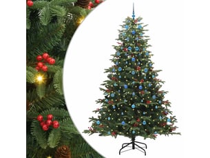 Sapin de noël, arbre de noël artificiel vert 240 cm pvc, métal et plastique cf61481