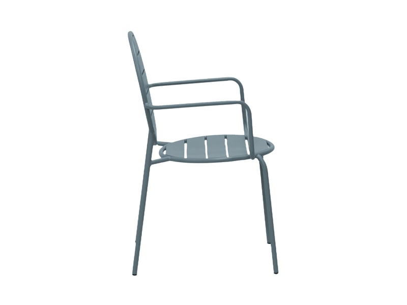  Lot de 2 fauteuils de jardin dossier rond en métal bleu gris - baca  - Conforama C