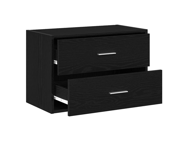 Armoire à tiroirs, commode avec 2 tiroirs chêne noir 60x31x40 cm bois d'ingénierie  - Conforama E