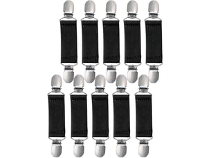 Crochets muraux noir)10 pièces cinch clip, attache gant élastique rétractable - clips de mitaine, pince à chandail vintage pour cardigan, écharpe, robe - enfant