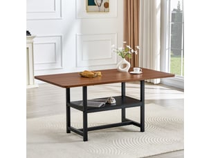Table repas rectangulaire 160x90 cm avec rangement 4 à 6 personnes evryae