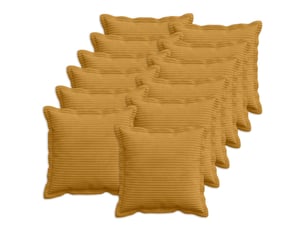 Lot de 12 housses de coussin houten jaune 50 x 50 cm velours côtelé cf49012