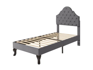 Lit simple 90x200 cm SEYAKANY coloris gris