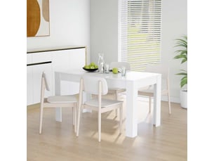 Table à manger - table à dîner blanc 140x74,5x76 cm bois d'ingénierie