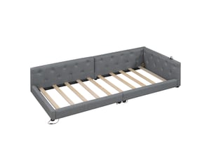 Lit simple 90x200 cm <strong>CHICFURN</strong> <strong></strong> coloris gris