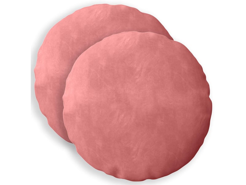  Lot de 2 coussins avec oreiller, coussins décoratifs heerlen rose velours cf50557  - Conforama A
