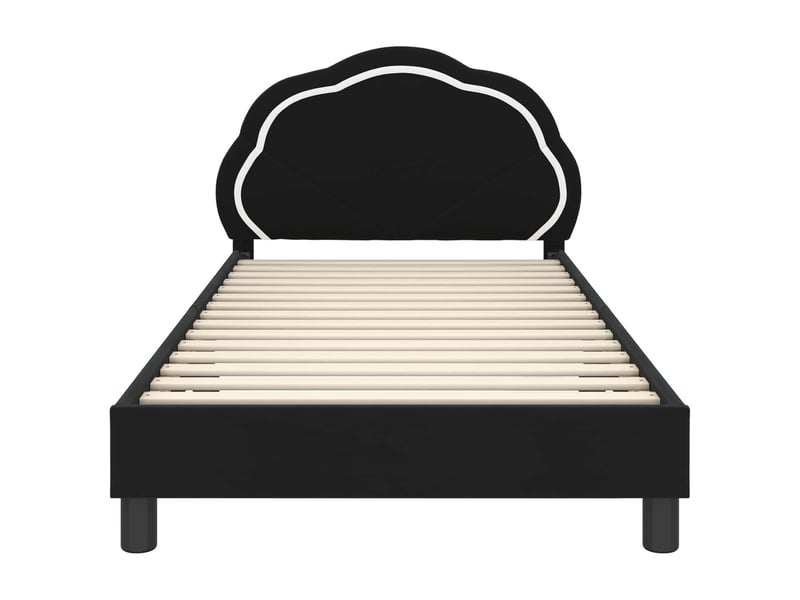  Cadre de lit pour enfants - lit jeune avec tête de lit noir 90 x 190 cm  - Conforama E