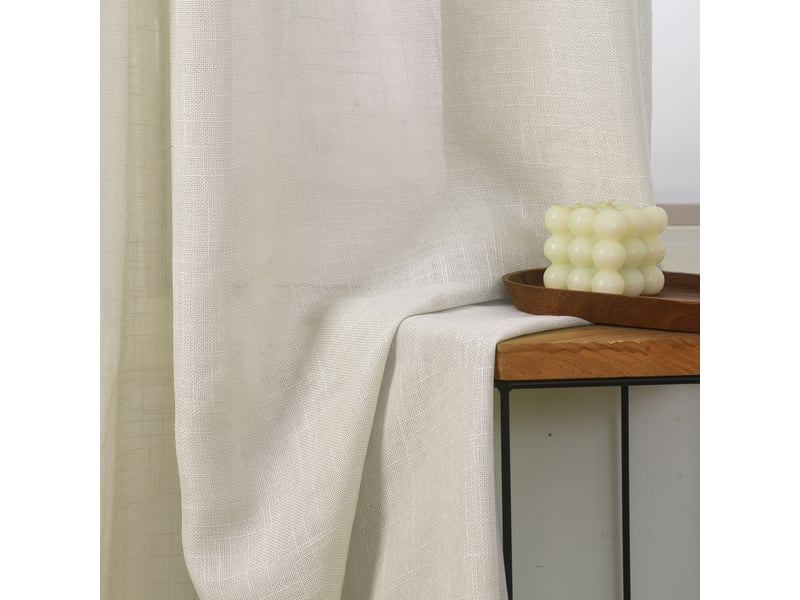 Rideau ajustable 140 x 270 cm + 8 anneaux pinces effet lin evasion nuage CP-EVASION-NUAGE - Conforama D