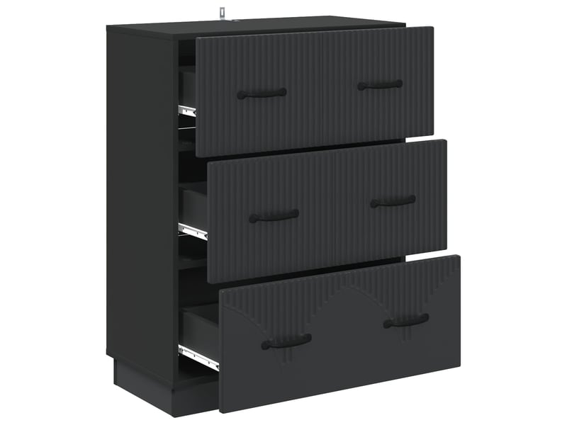 Armoire de rangement bureau, armoire à tiroirs noir 66 x 34,5 x 87 cm bois d'ingénierie - Conforama E