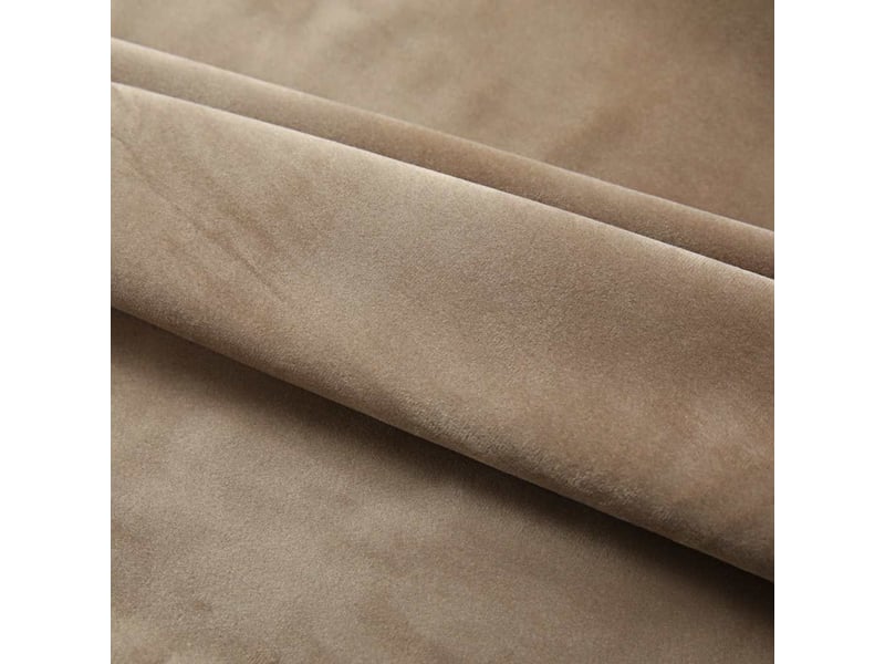  Lot de 2 rideaux occultants, rideaux black-out avec crochets velours beige 140x225 cm cf44893  - Conforama C