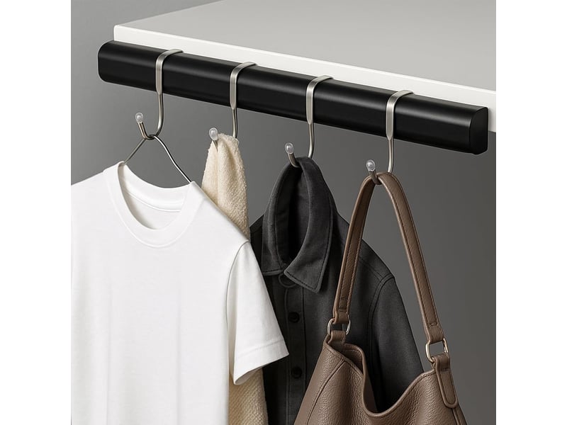  Lot de 2 crochets de porte en forme de j pour armoire, placard, tiroir, salle de bain, manteau, vêtements, sacs, argenté, gris  - Conforama D