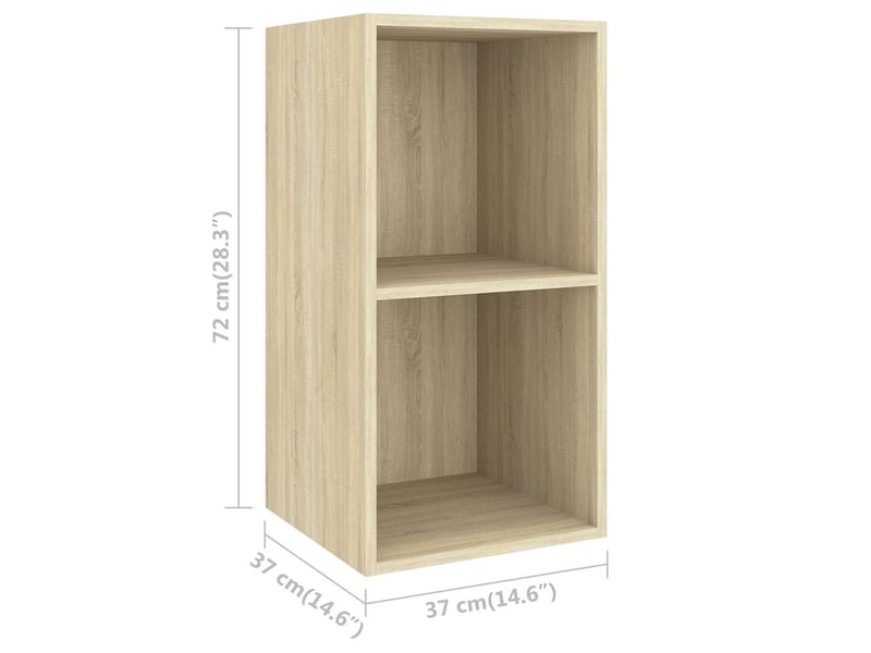  Lot de 4 meuble tv mural, meuble tv suspendu chêne sonoma bois d'ingénierie shl75664  - Conforama E