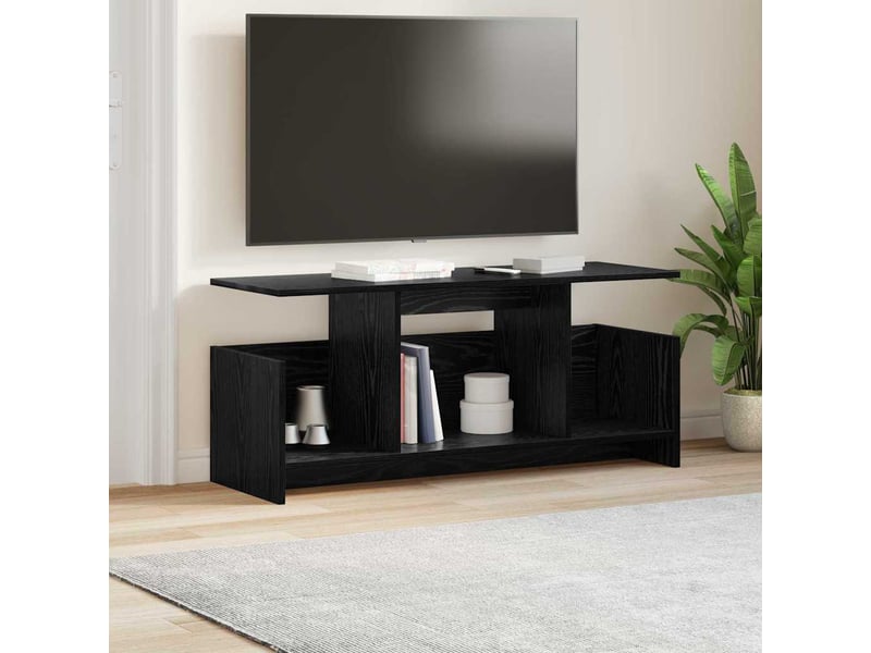  Meuble tv - banc tv - meuble de rangement 102 x 35 x 45 cm chêne noir bois d'ingénierie  - Conforama D